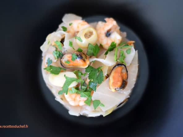 Recette originale de chou blanc aux fruits de mer