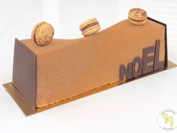 Bûche glacée praliné noisette et sorbet orange