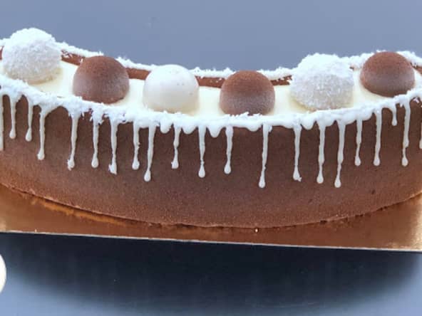 Bûche Bounty d'après l'entremets de Yann Couvreur