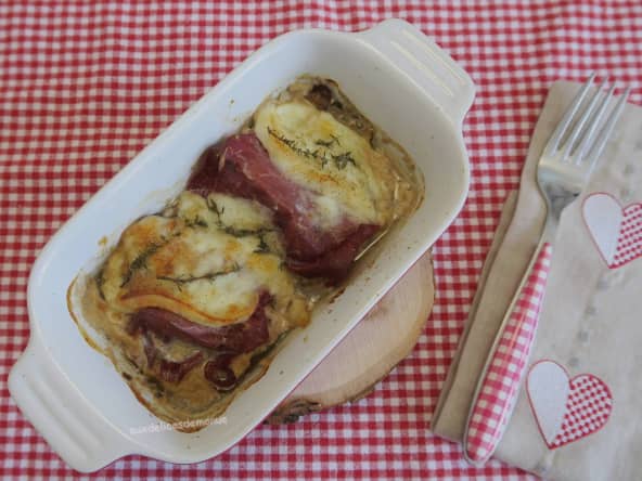 Tournedos de filet mignon au bresaola, gratinés mozzarella