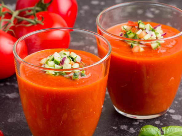 Gaspacho de poivrons rouges et tomates