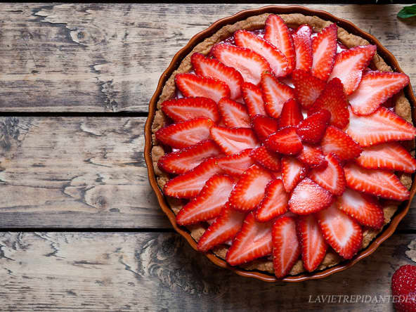 Tarte sablée aux fraises sans crème