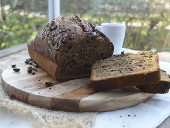 Mon cake au café et aux pépites de chocolat