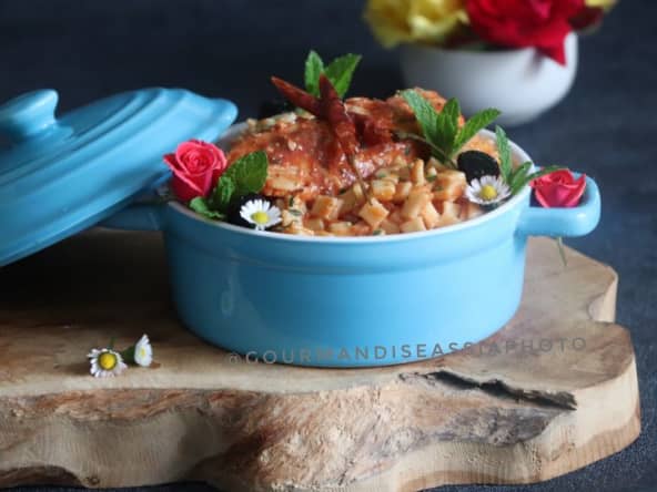 Crozets au Poulet en Sauce Tomate