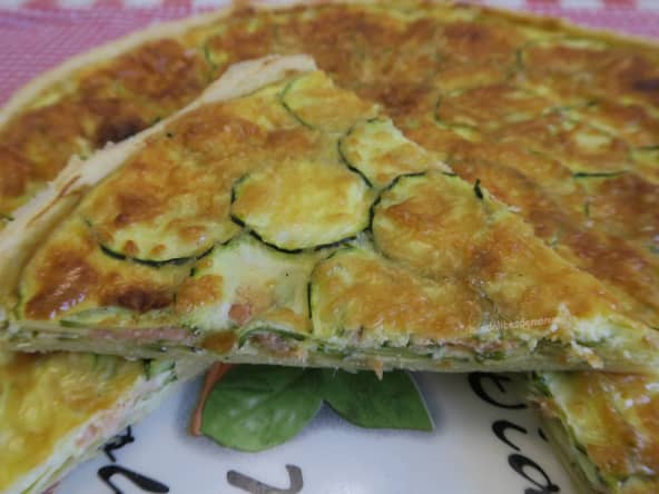 Quiche à la courgette et saumon fumé