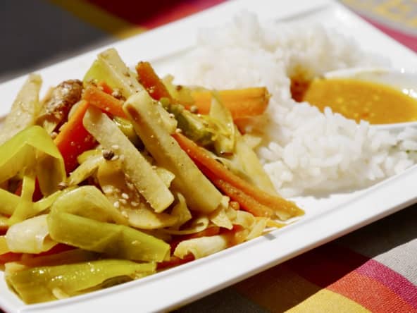 Cataplana de cuidités, riz Basmati, sauce piquante.