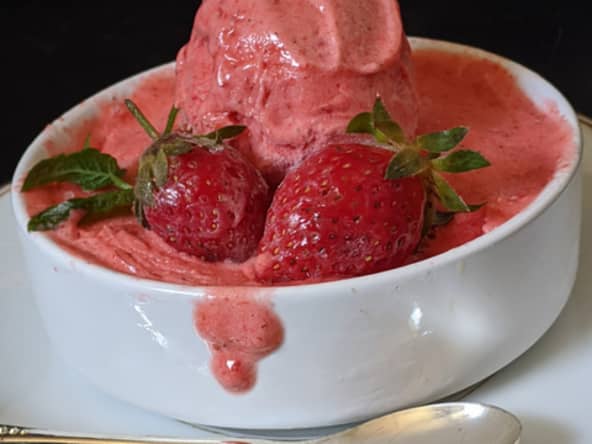 Sorbet de fraises.
