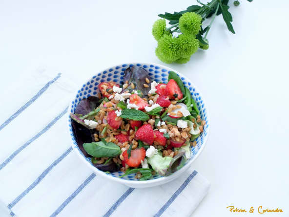 Salade de petit épeautre aux fraises