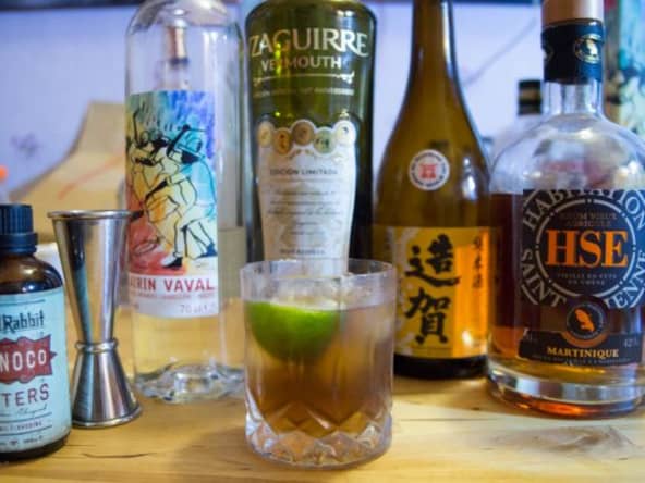 Le Rom Arrangé cocktail, Création Colada, voyage garanti, recette et origine