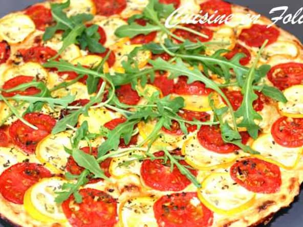 Tarte fine feuilletée tomate et courgette