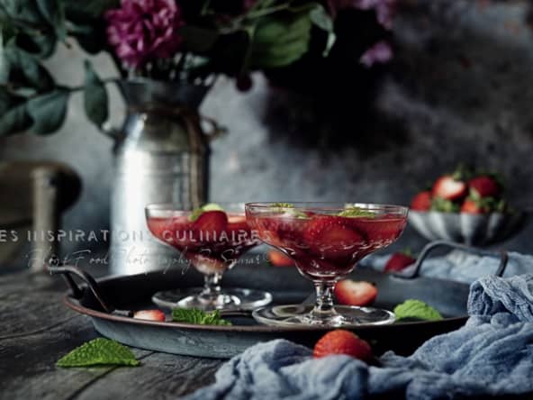 Salade aux fraises et menthe fraiche à l'oriental