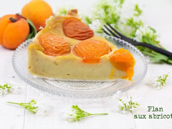 Flan aux abricots végétalien sans lait, sans oeuf, sans gluten