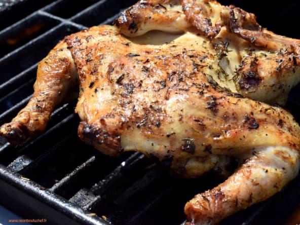 Poulet ou Coquelet au barbecue en crapaudine