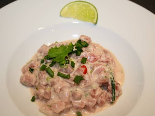 Ceviche de thon rouge au lait de coco 