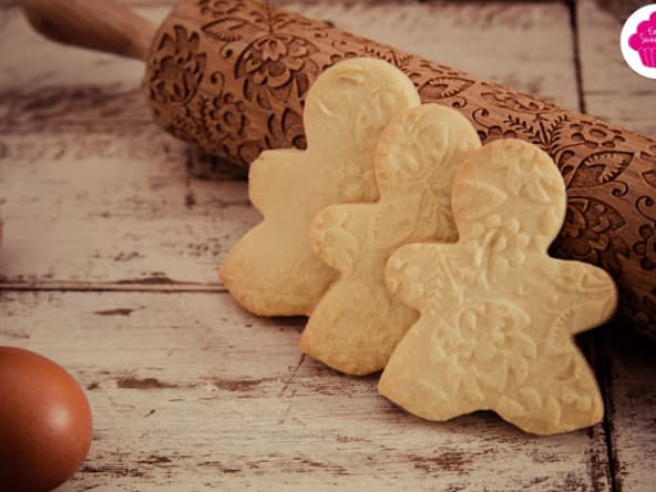Biscuits au beurre - forme bonhomme et rouleau à motifs