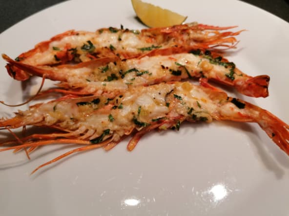 Gambas cameron marinées cuites au grill
