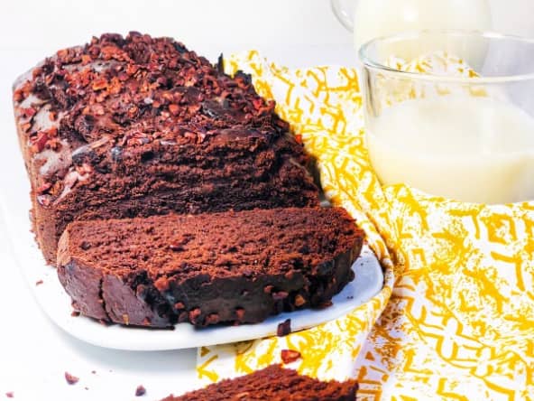 Gâteau chocolat, noix, et courgette, sans gluten