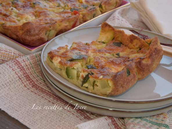 clafoutis aux courgettes au gorgonzola et à la farine de petit épeautre