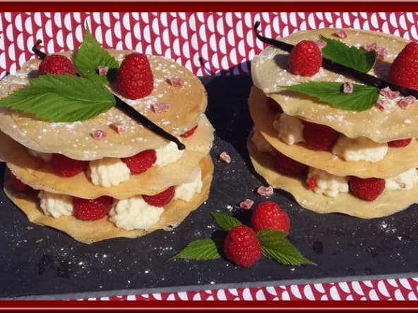 Mille-feuille revisité aux framboises