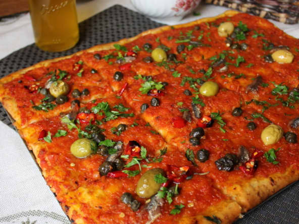 Pizza carrée algérienne