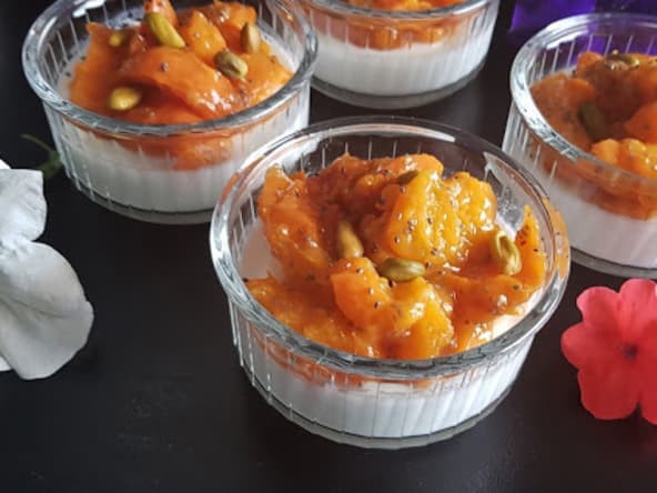 Panna Cotta coco low carb abricot chia 