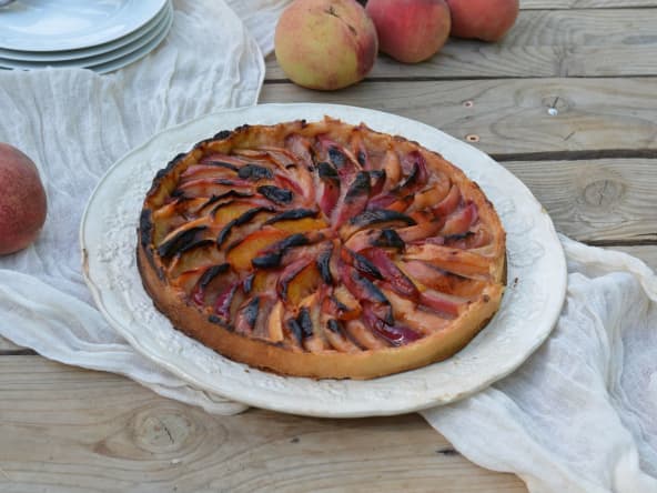 Tarte aux pêches sans crème