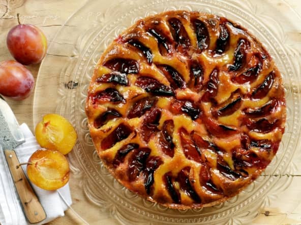 Tarte amandine, prunes Reine Victoria