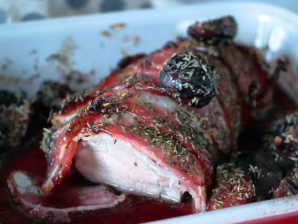 Filet mignon en sucré salé au lard fumé, figues et thym