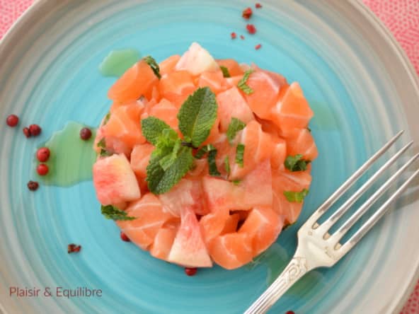 Tartare de saumon à la pêche