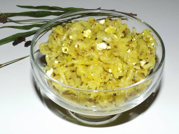 Salade de courgette à la feta et aux graines de plantain