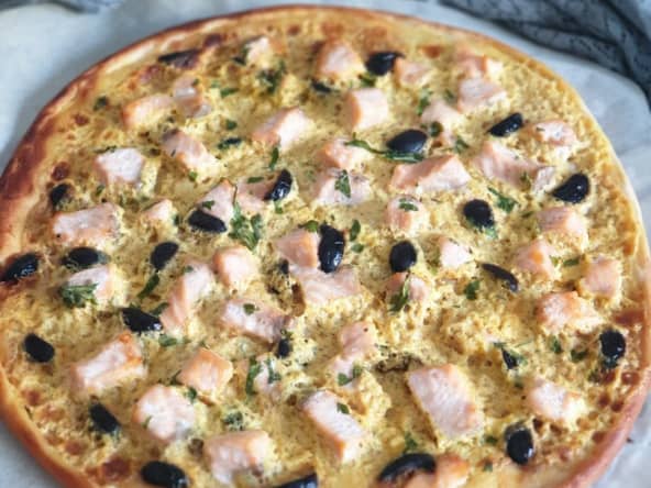 Pizza Blanche à la Ricotta et Saumon