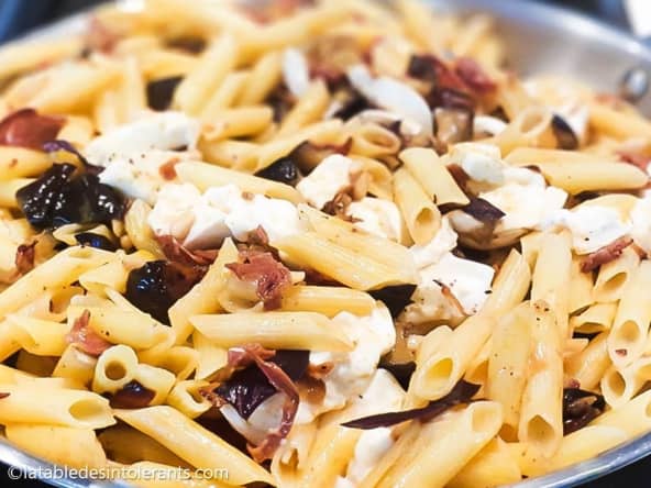 Pâtes aux aubergines et Chorizo sans gluten et lactose