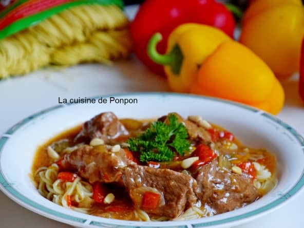 Sauté de porc aux 3 poivrons