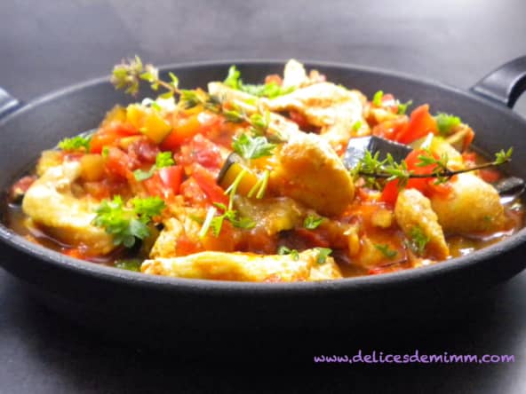 Aiguillettes de poulet aux légumes d’été