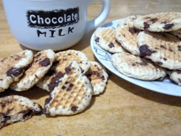 Les cookies gaufres, au chocolat 