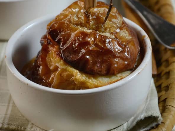 Pomme au four chocolat et noix de coco