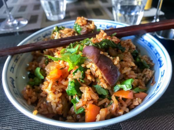 Riz sauté à l’aubergine laquée