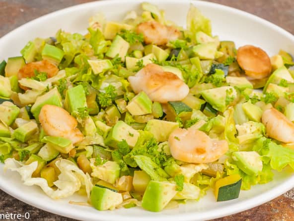 Salade de courgettes aux saint jacques