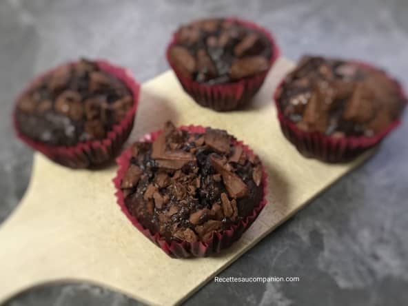 Muffins tout chocolat hyper moelleux rapide et sans robot
