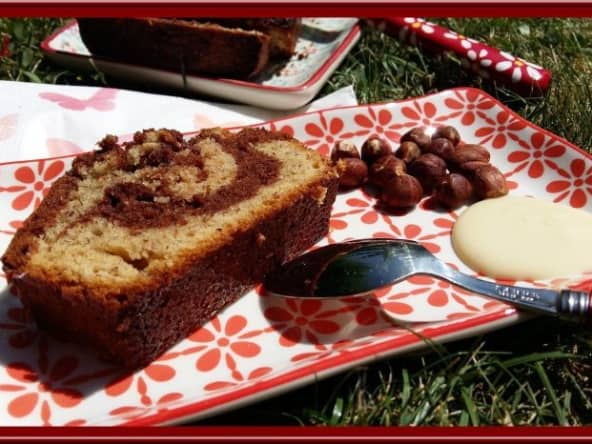 Cake marbré chocolat noisette