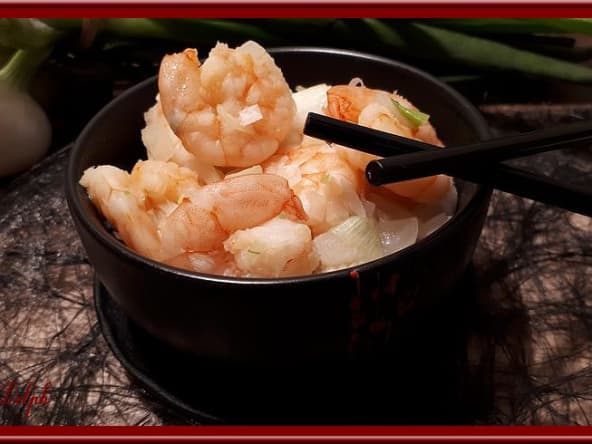 Crevettes au gingembre et riz parfumé