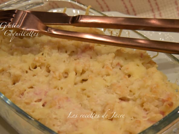 Gratin de coquillettes au jambon façon Cyril Lignac