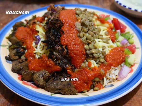 KOUCHARI - PLAT POPULAIRE EGYPTIEN D'ALEXANDRIE