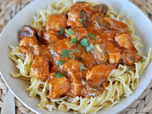 Poulet aux champignons et paprika au cookeo