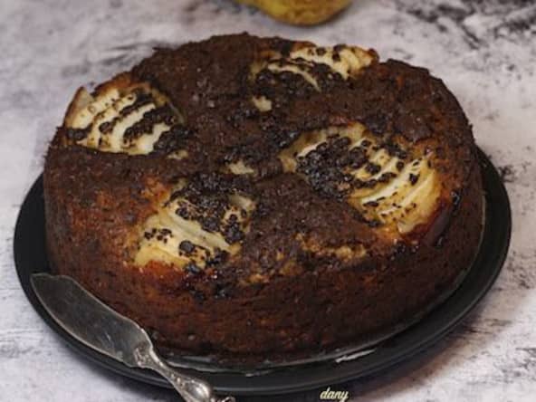 Gâteau au fromage blanc poire chocolat