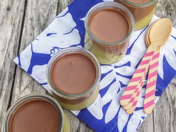 Mousse au chocolat et crème d'avocat