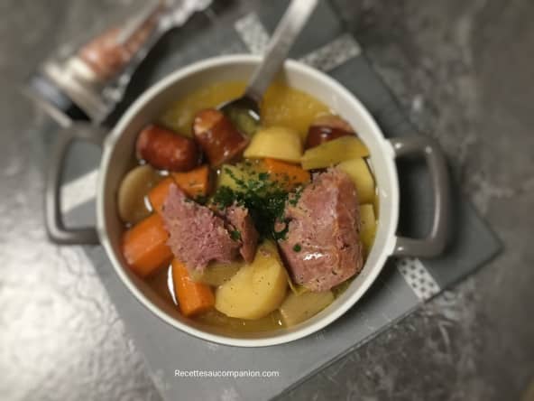 Palette demi-sel et saucisses de Morteau façon pot au cookeo