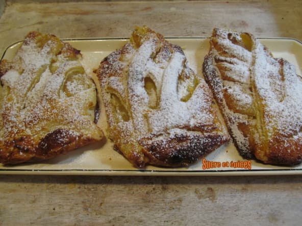 Feuilletés tressés aux poires et à la crème d'amandes