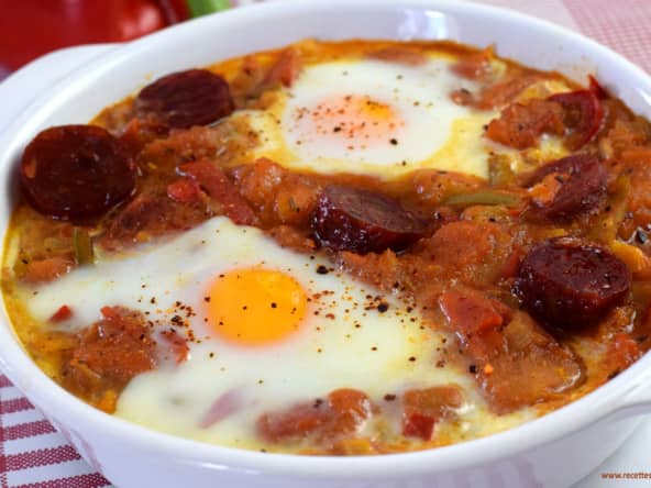 Piperade à l'oeuf et au chorizo