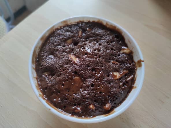 Mugcake moelleux chocolat pomme et noisette